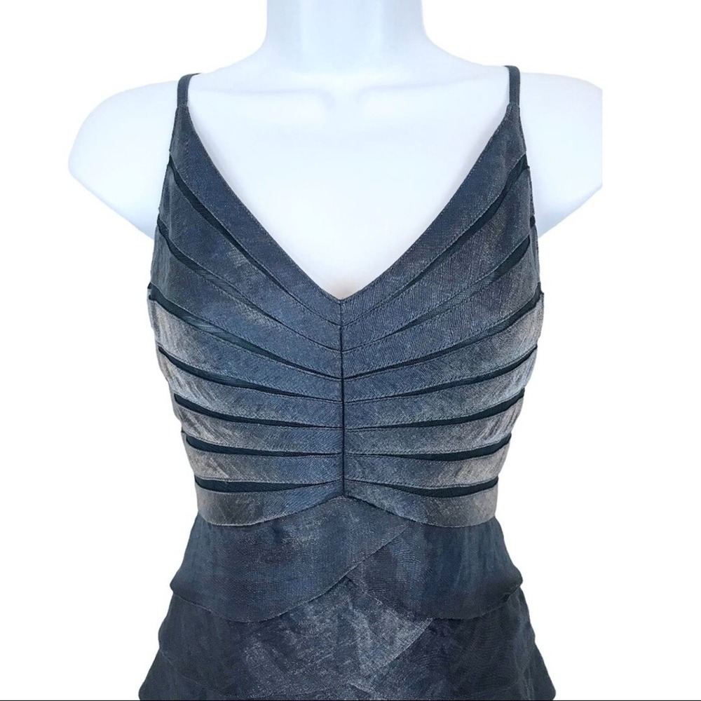 Adrianna Papell Occasions Tiered Ruffle Evening Cocktail Dress Sz 4 - Picture 2 of 13